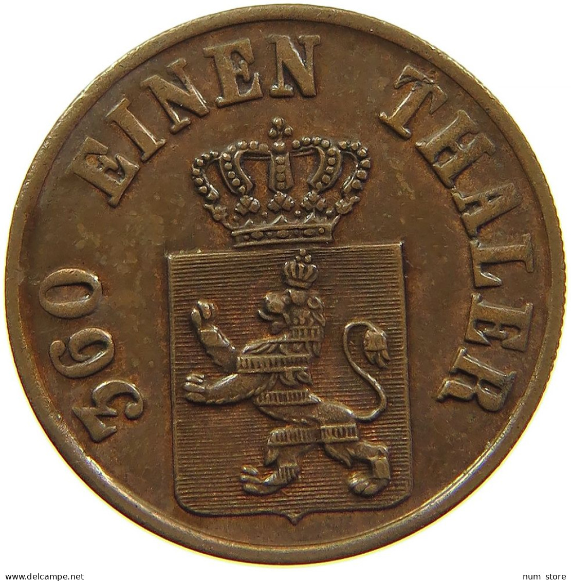 GERMAN STATES 1 HELLER 1860 HESSEN KASSEL Friedrich Wilhelm I. 1847-1866 #t032 1015 - Monedas Pequeñas & Otras Subdivisiones