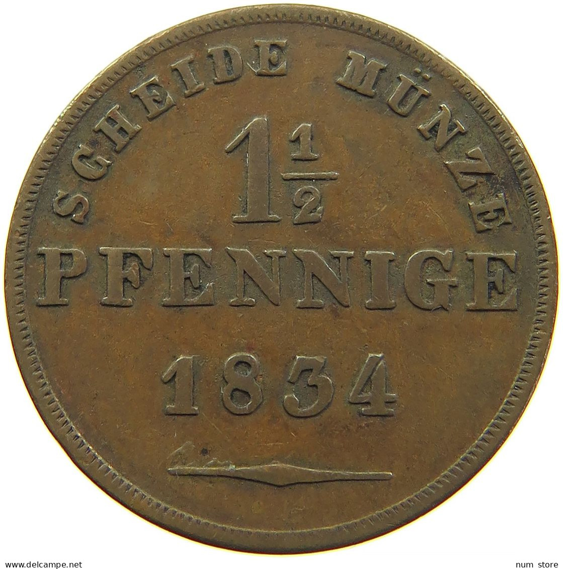 GERMAN STATES 1 1/2 PFENNIG 1834 SACHSEN COBURG GOTHA Ernst I. (1806-1844) #t032 1003 - Monedas Pequeñas & Otras Subdivisiones
