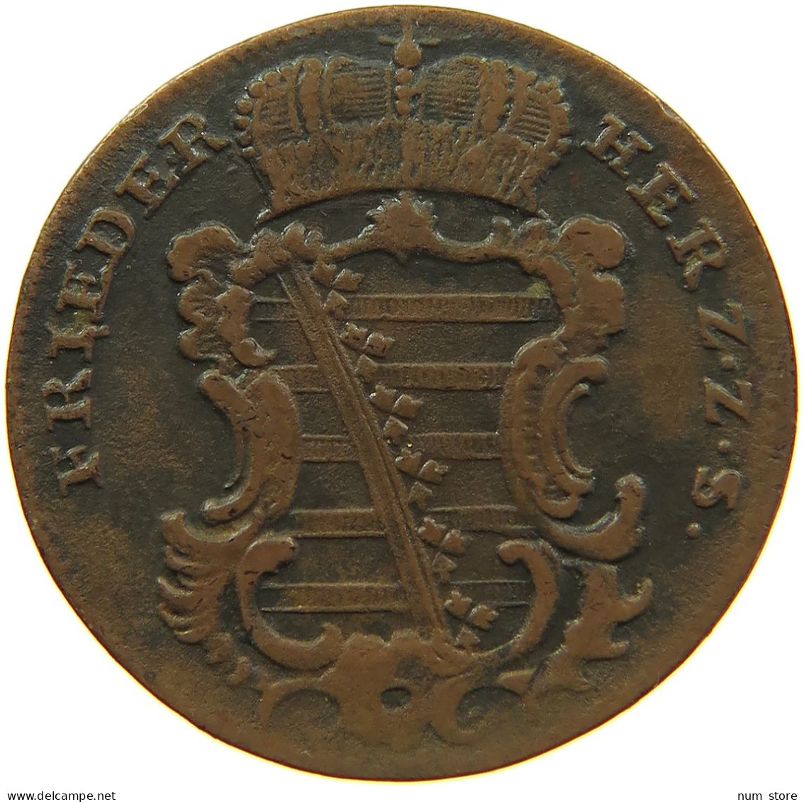 GERMAN STATES 1 1/2 PFENNIG 1755 SACHSEN GOTHA ALTENBURG #t032 0981 - Monedas Pequeñas & Otras Subdivisiones