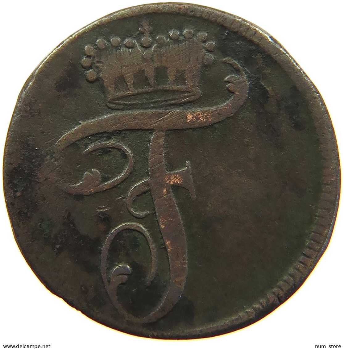 GERMAN STATES 1 PFENNIG 1797 WALDECK Friedrich 1763-1812 #t032 1007 - Piccole Monete & Altre Suddivisioni