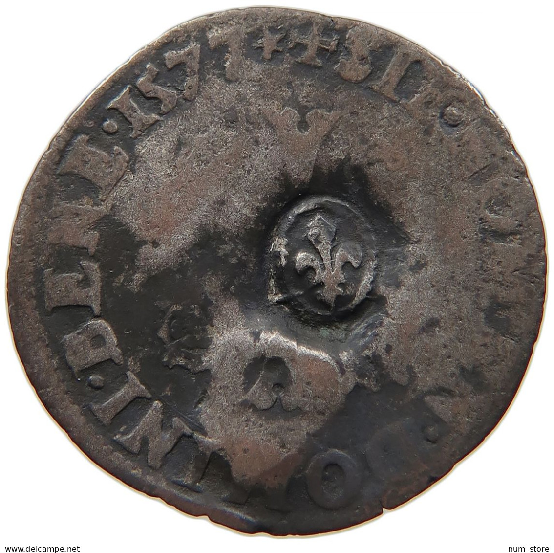 FRANCE Henri III. (1574-1589) COUNTERMARKED LILLY #t032 0789 - 1574-1589 Enrique III