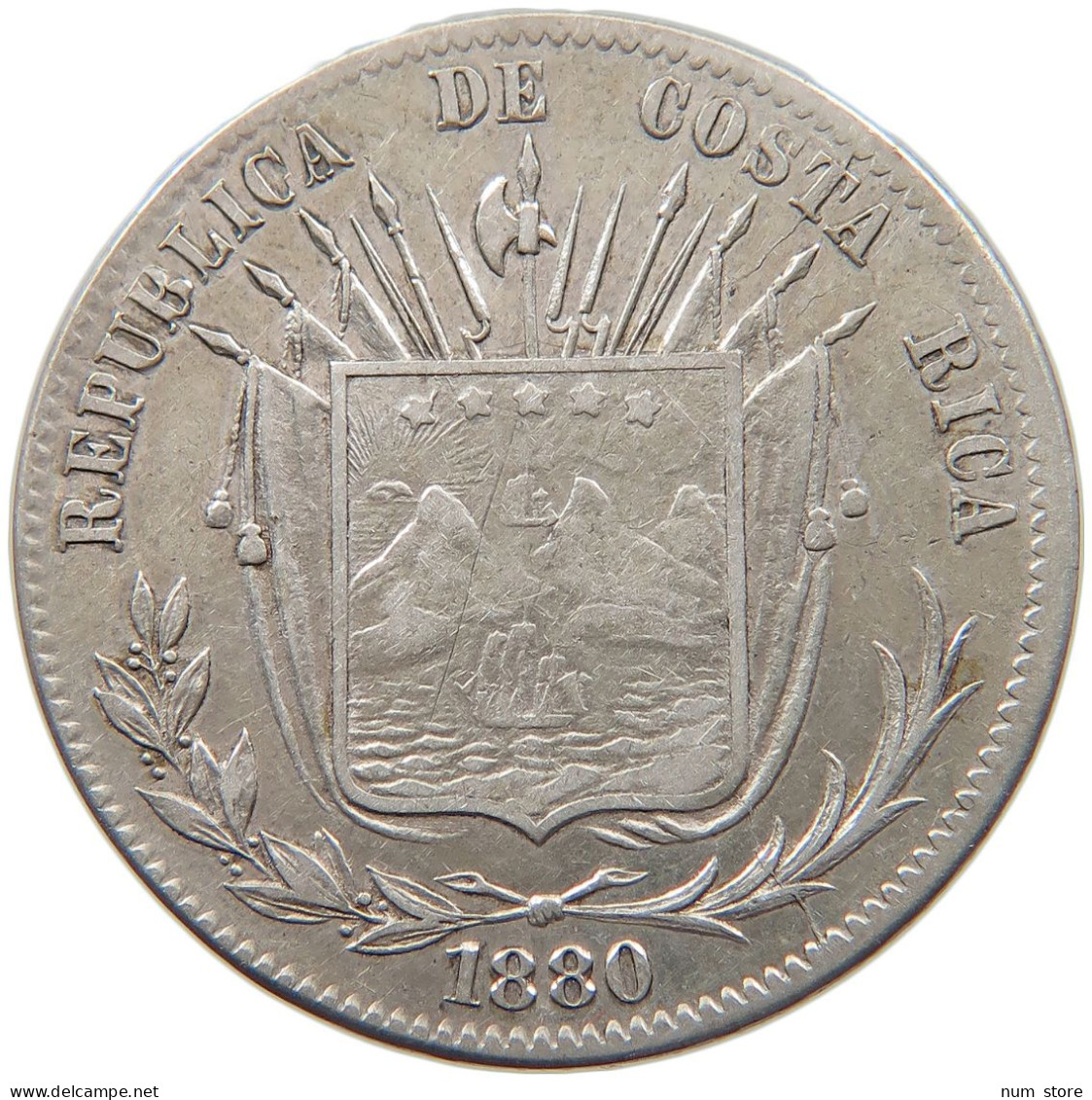 COSTA RICA 50 CENTAVOS 1880 GW #t033 0371 - Costa Rica