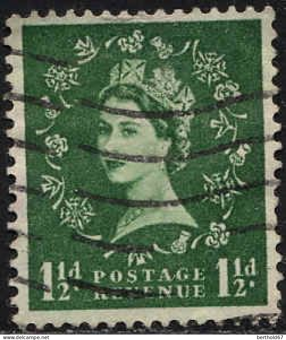 GB Poste Obl Yv: 264 Mi:259Xa Queen Elizabeth II (Lign.Ondulées) - Gebruikt