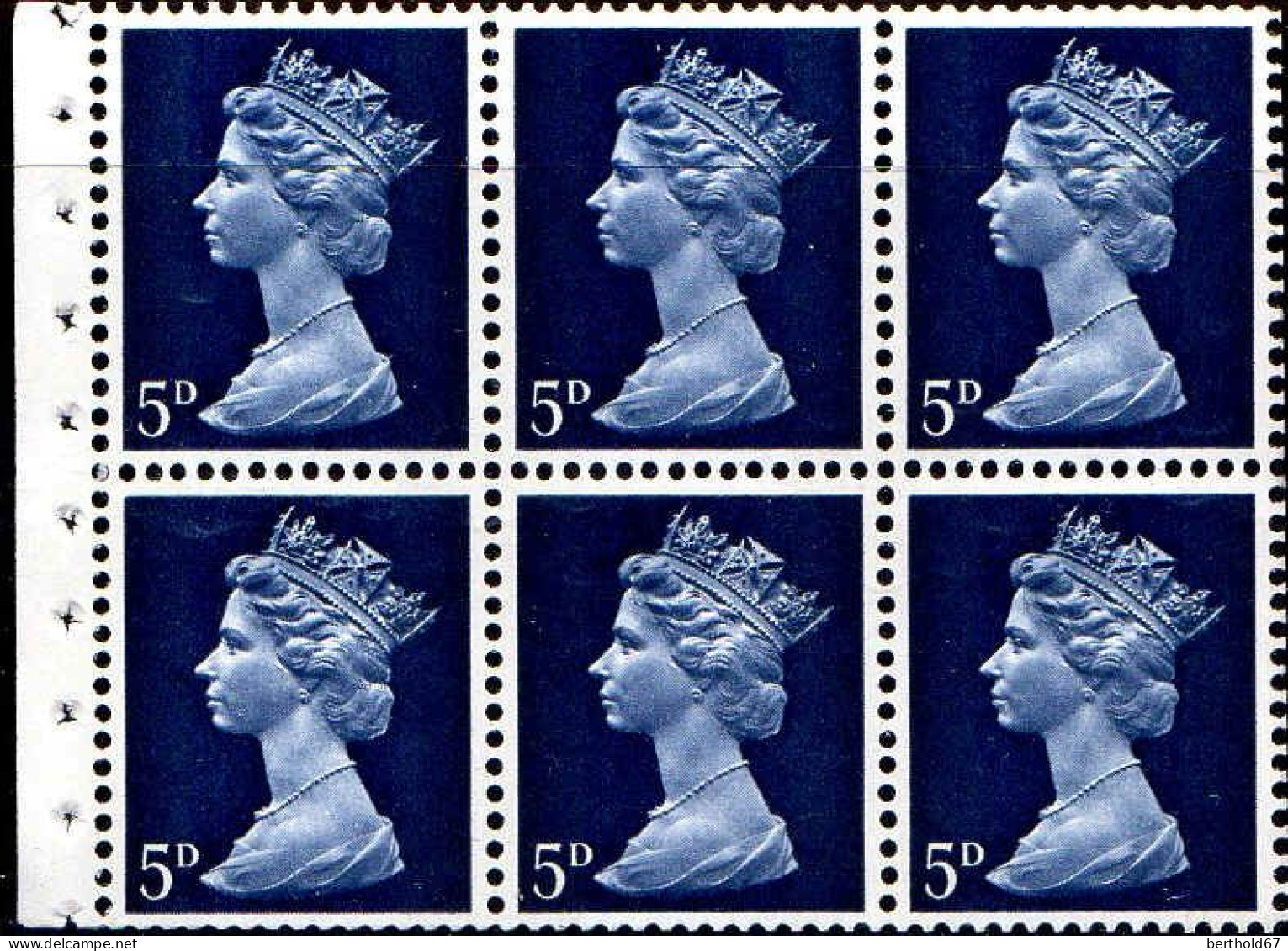 GB Poste N** Yv: 477 Mi:457 Queen Elisabeth II Bloc De 6 Prov De Carnet - Ongebruikt