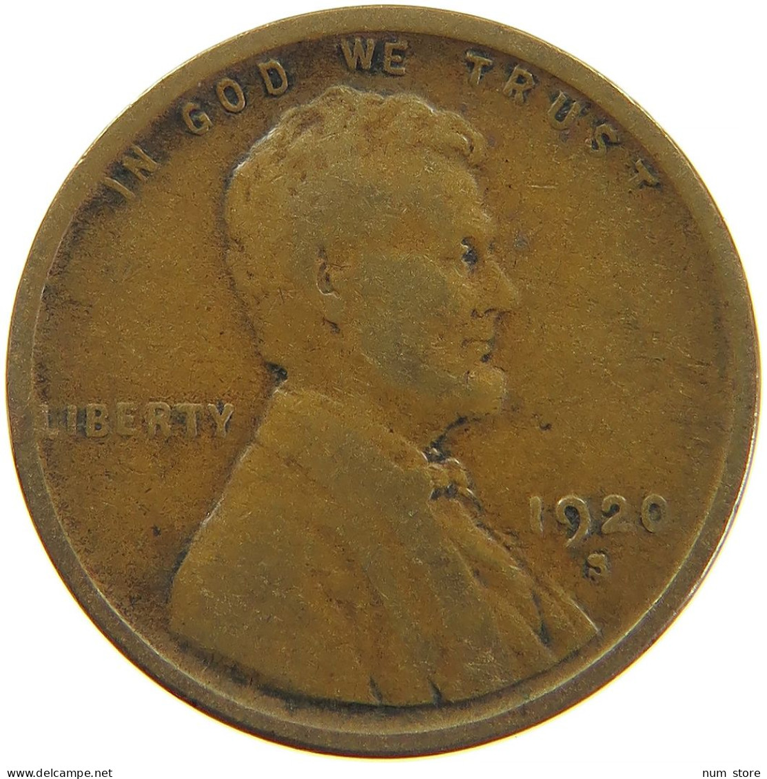 UNITED STATES OF AMERICA CENT 1920 S LINCOLN #t032 0447 - 1909-1958: Lincoln, Wheat Ears Reverse