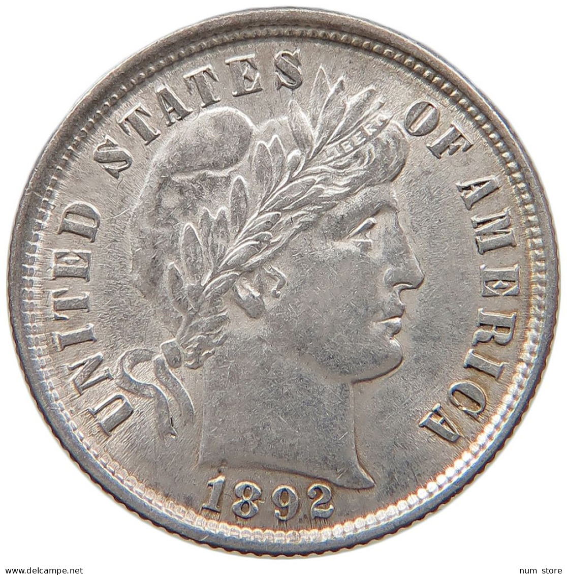 UNITED STATES OF AMERICA DIME 1892 TOP #t033 0365 - 1892-1916: Barber