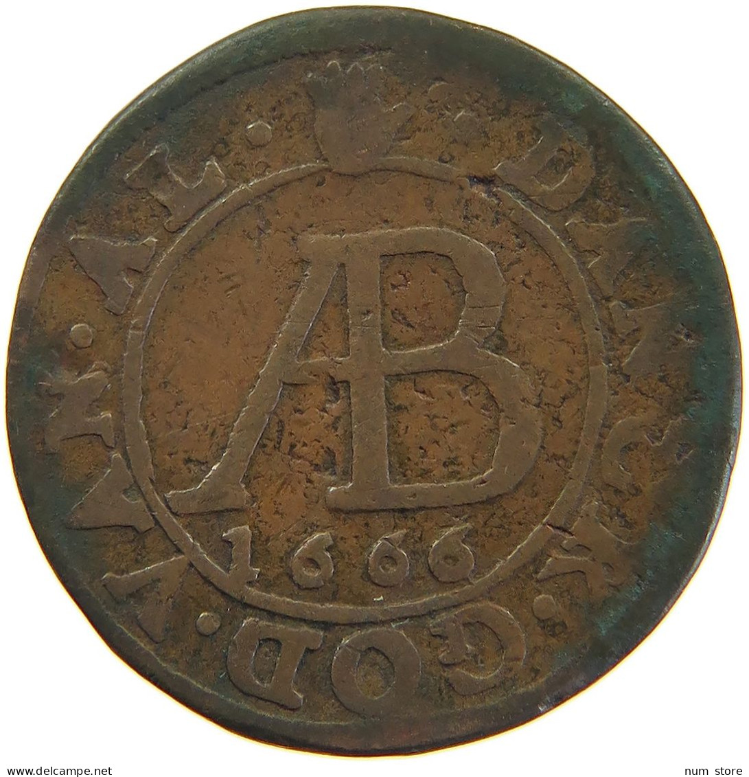 SPANISH NETHERLANDS Armenpenning (Brood/Pain) 1666, (Antwerp) Charles II #t032 0573 - …-1795 : Période Ancienne