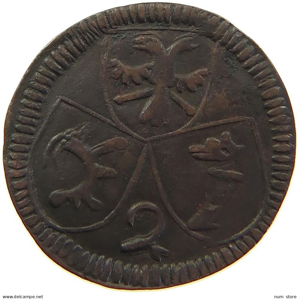 SWITZERLAND 2 PFENNIG CHUR Joseph Benedikt Von Rost 1728-1754. #t032 0599 - Diócesis De Coira