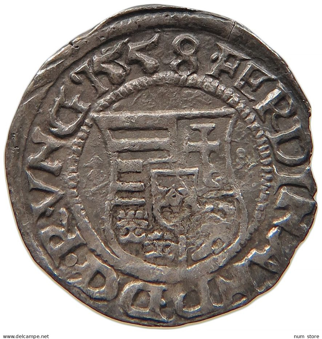 RDR HUNGARY DENAR 1558 DATE ERROR KB Ferdinand I. 1526-1564 #t032 0311 - Ungheria