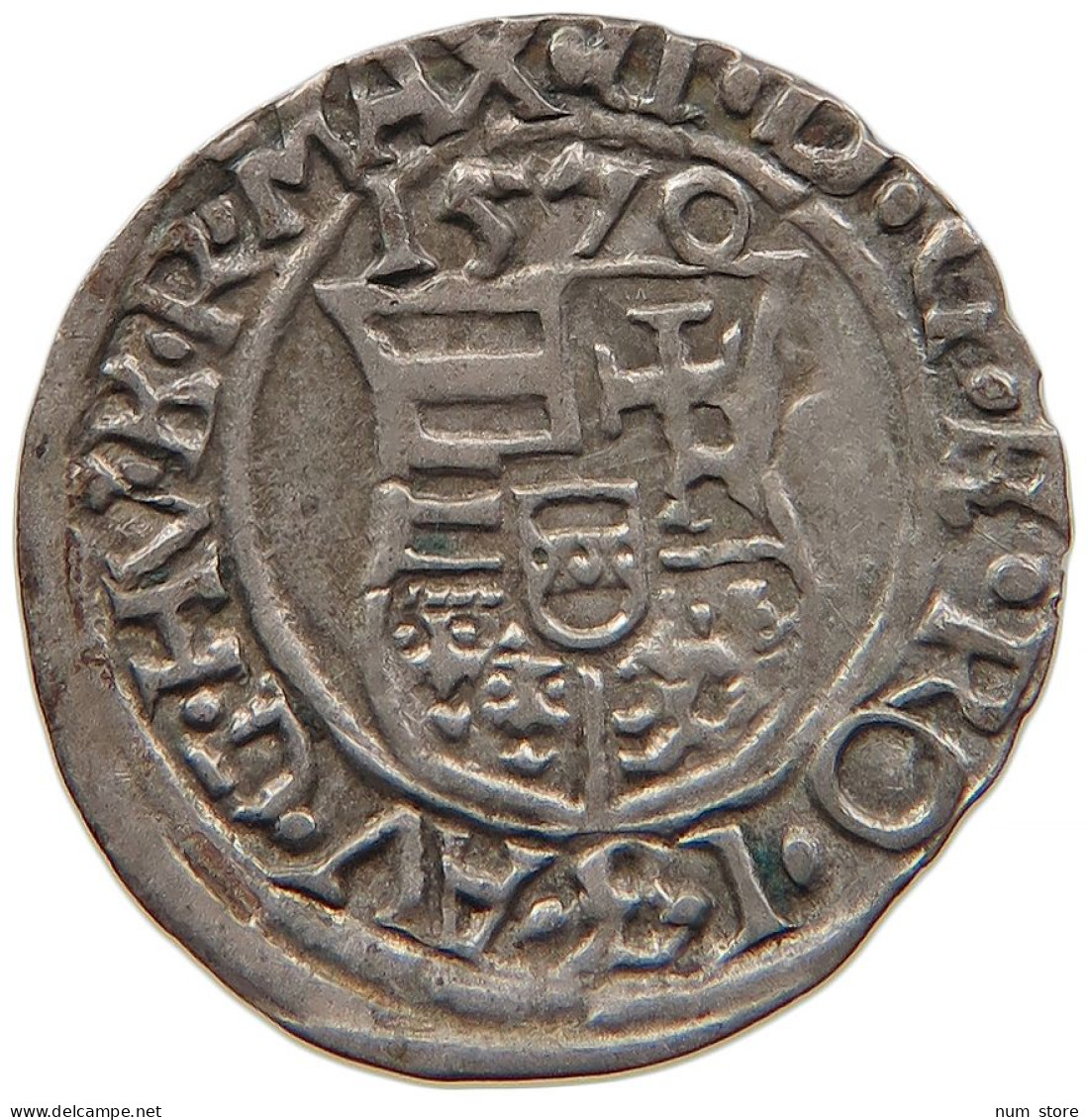 RDR HUNGARY DENAR 1570 KB Maximilian II. 1564-1576. #t032 0297 - Hongrie