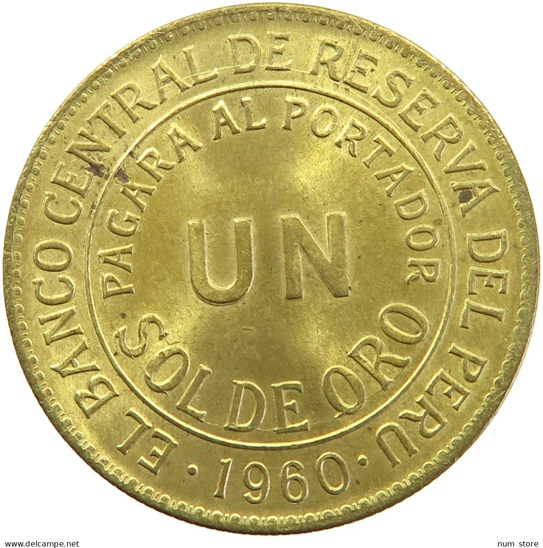 PERU SOL 1960 UNC #t029 0409 - Peru