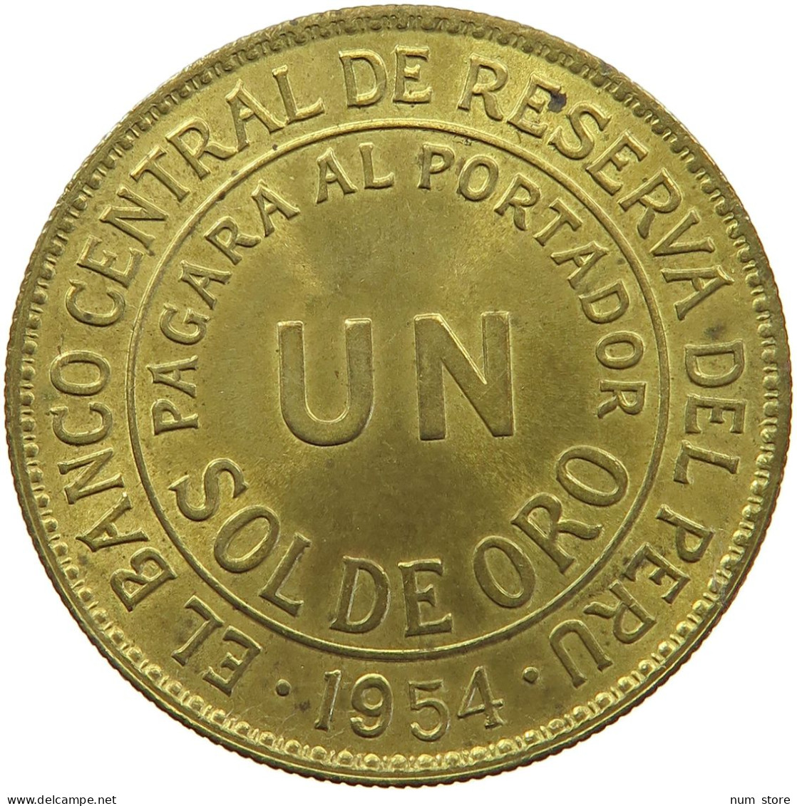 PERU SOL 1954 UNC #t029 0407 - Peru