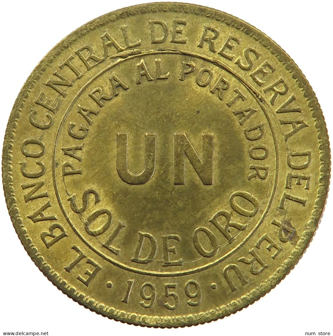 PERU SOL 1959 DIE ERROR #t029 0421 - Perú