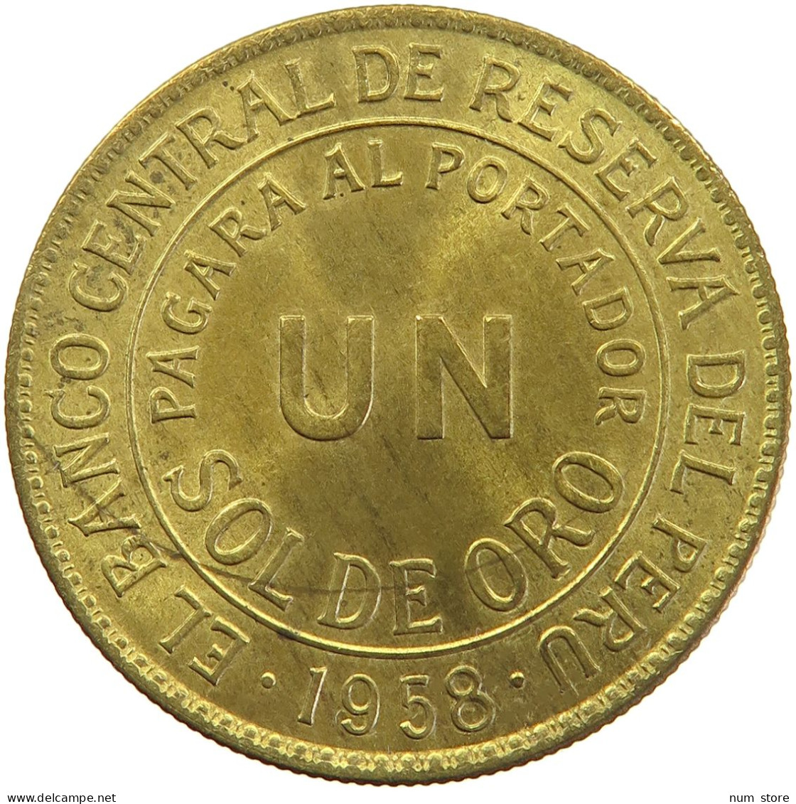 PERU SOL 1958 UNC #t029 0425 - Perú