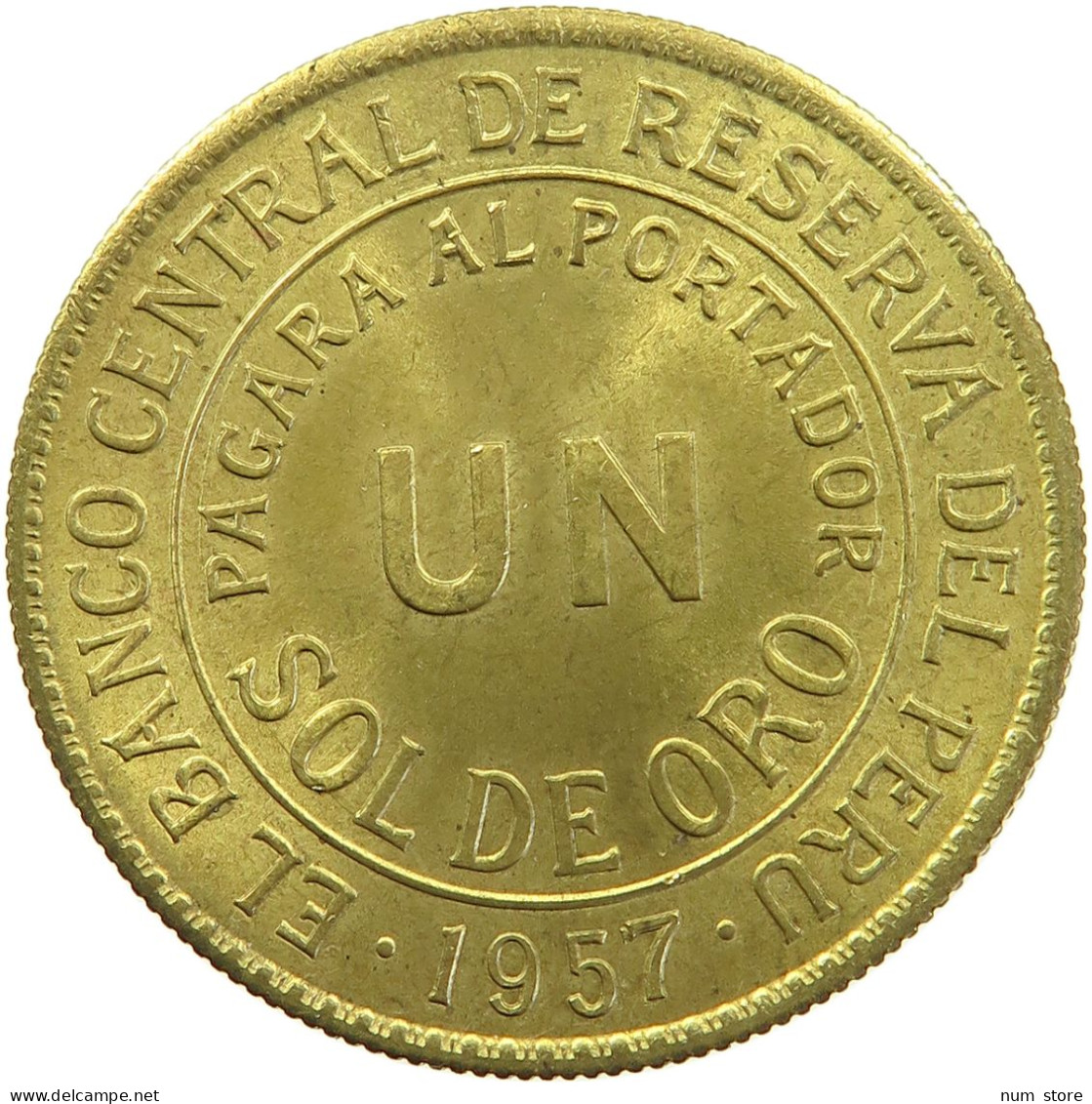 PERU SOL 1957 UNC #t029 0413 - Peru