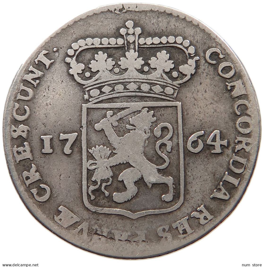 NETHERLANDS 1/2 ZILVEREN DUKAAT 1764 ZEELAND #t033 0285 - …-1795 : Periodo Antiguo