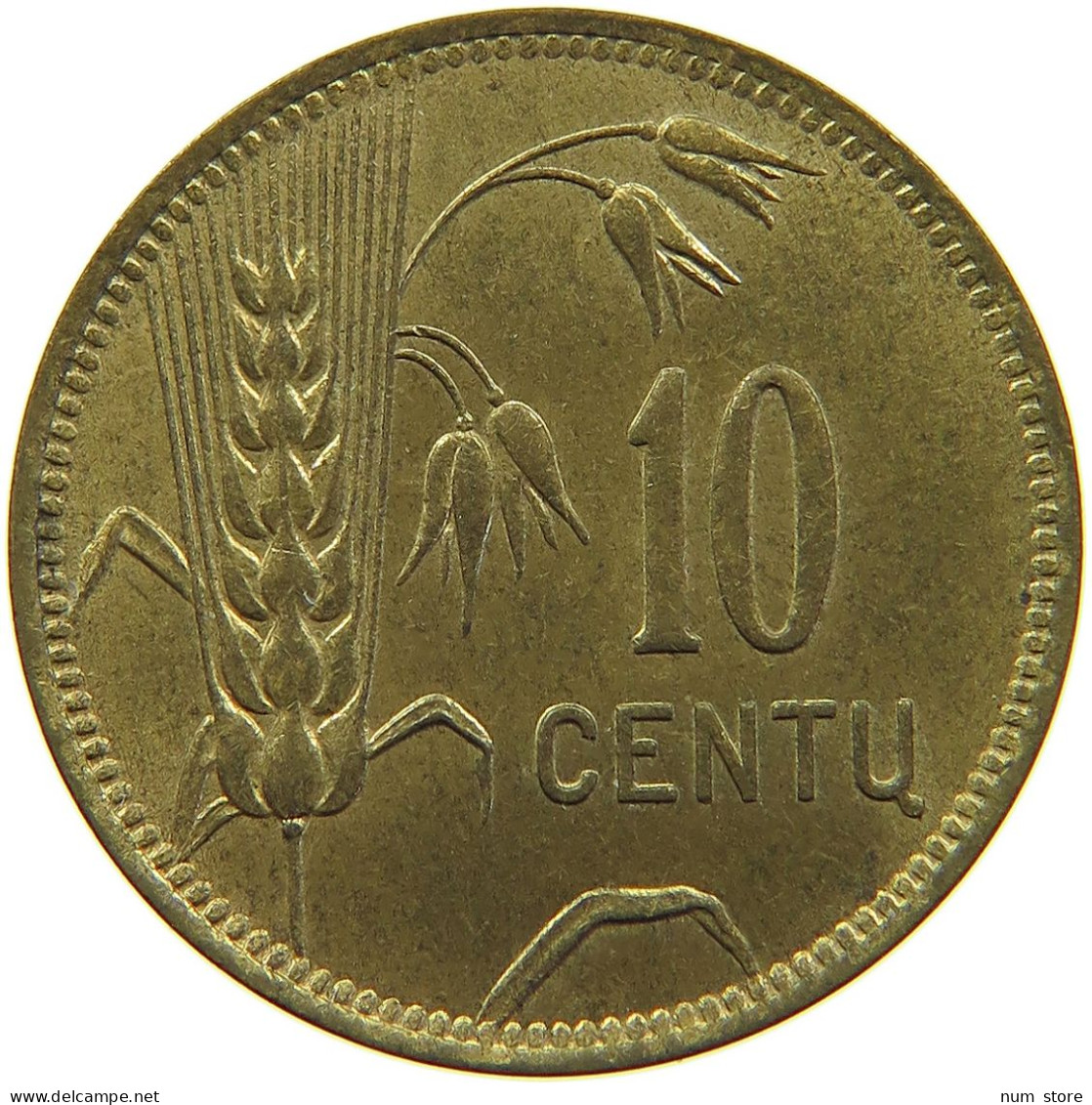 LITHUANIA 10 CENTU 1925 UNC SHINNY FIELDS #t033 0095 - Litouwen