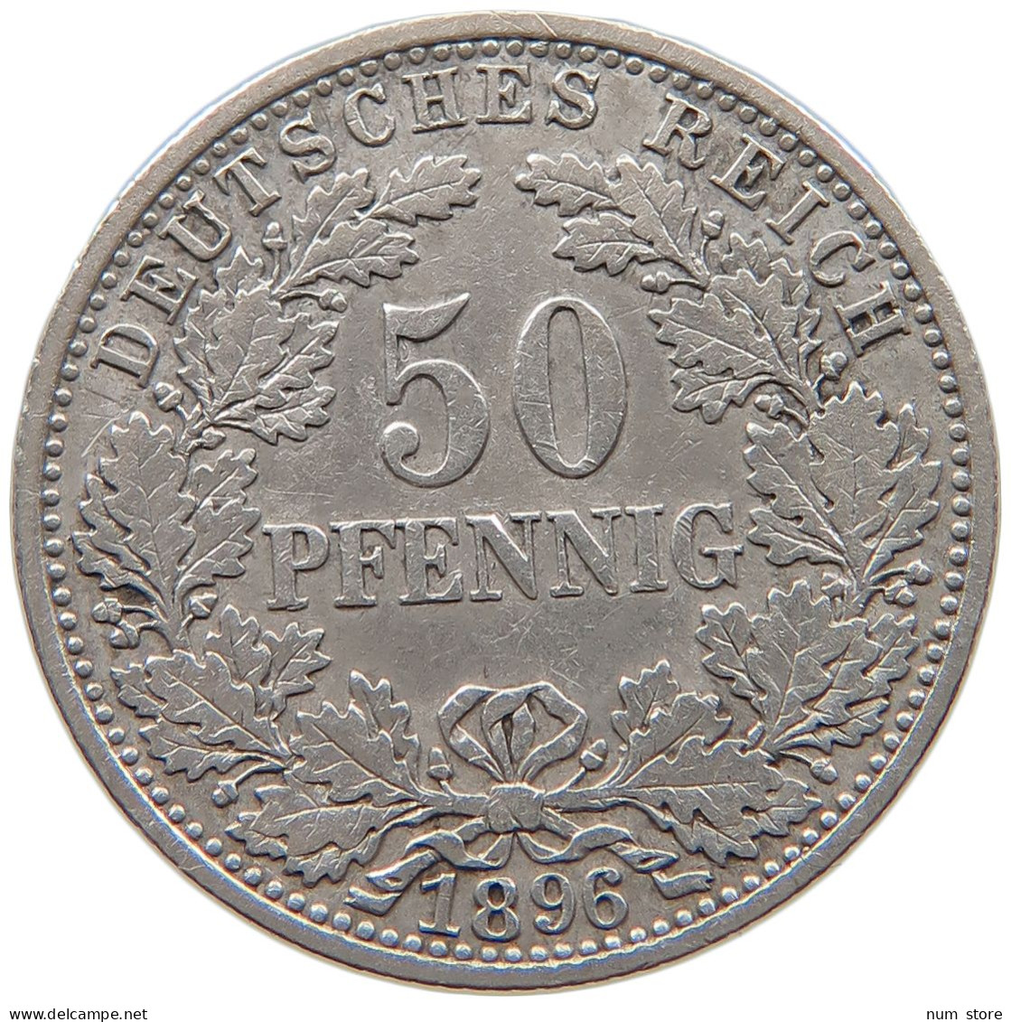 GERMANY EMPIRE 50 PFENNIG 1896 A RARE #t031 0629 - 50 Pfennig