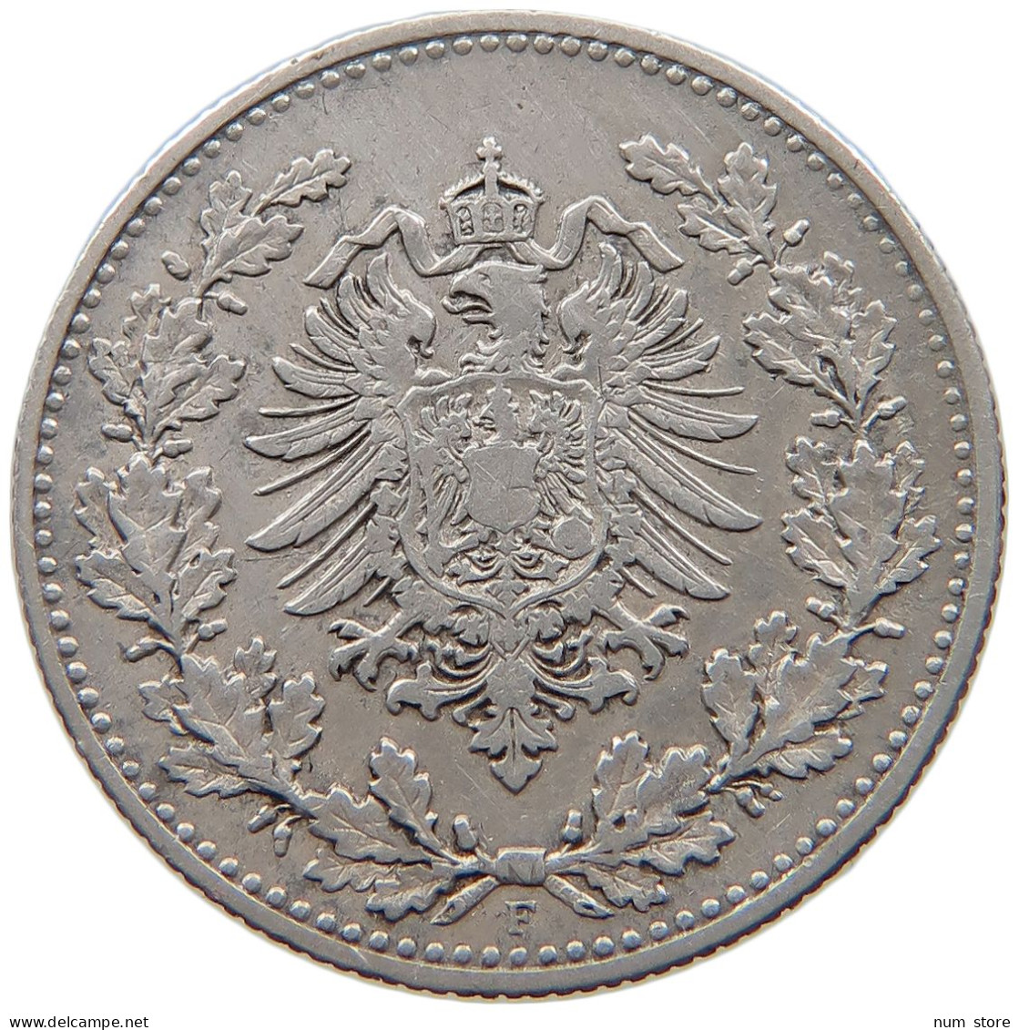 GERMANY EMPIRE 50 PFENNIG 1877 F #t031 0627 - 50 Pfennig