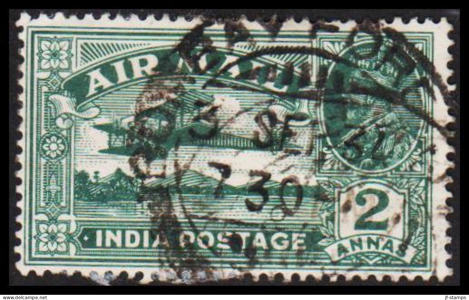 1929. INDIA. Georg V AIR MAIL 2 ANNAS  - JF544372 - 1911-35 Roi Georges V