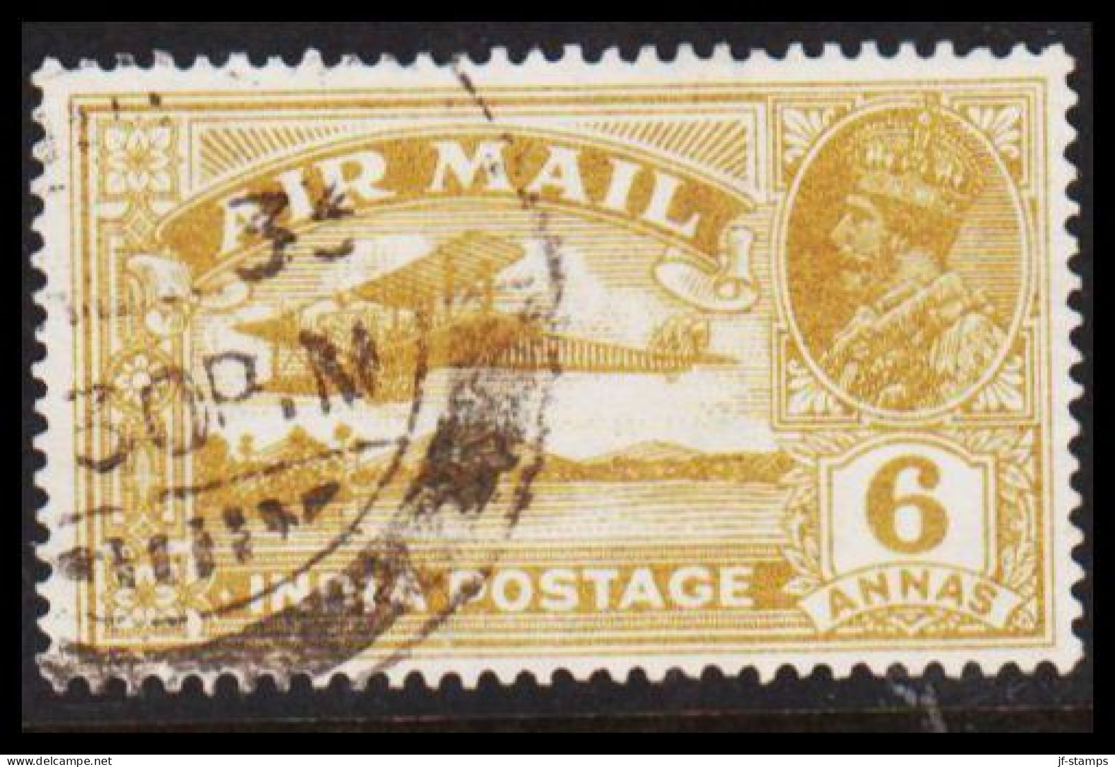 1929. INDIA. Georg V AIR MAIL 6 ANNAS  - JF544375 - 1911-35 Roi Georges V