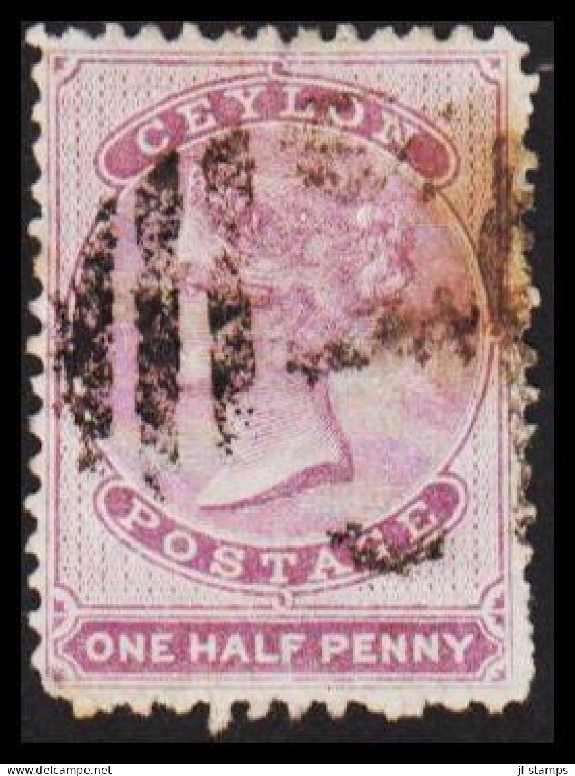 1863-1869. CEYLON. Victoria. ONE HALF PENNY. Perforated. Watermark Crown. (MICHEL 29) - JF544377 - Ceylan (...-1947)