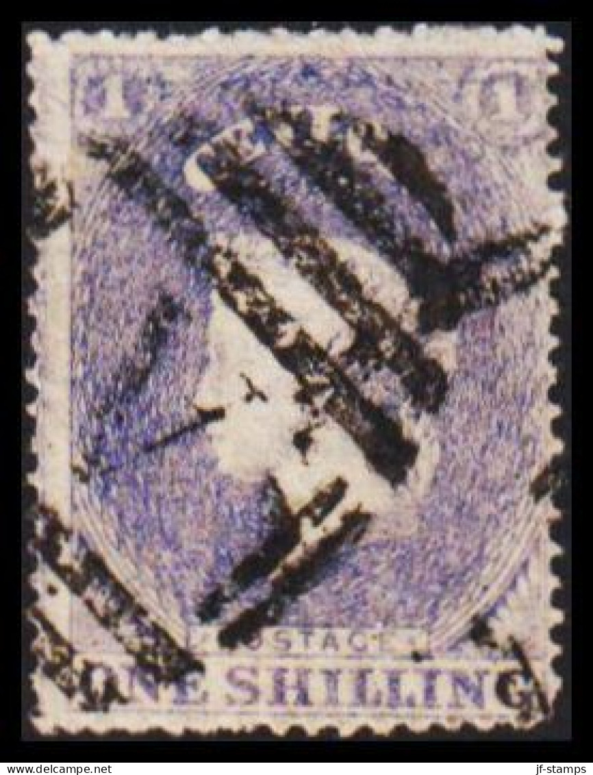 1861-1863. CEYLON. Victoria. ONE SHILLING. Perforated. Very Fine Cancel. (MICHEL 21) - JF544387 - Ceylan (...-1947)