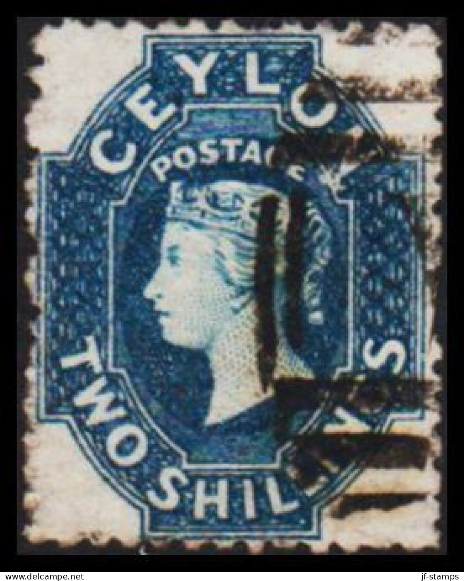 1863-1869. CEYLON. Victoria. TWO SHILLINGS. Perforated. Watermark Crown.  (MICHEL 41) - JF544388 - Ceylan (...-1947)