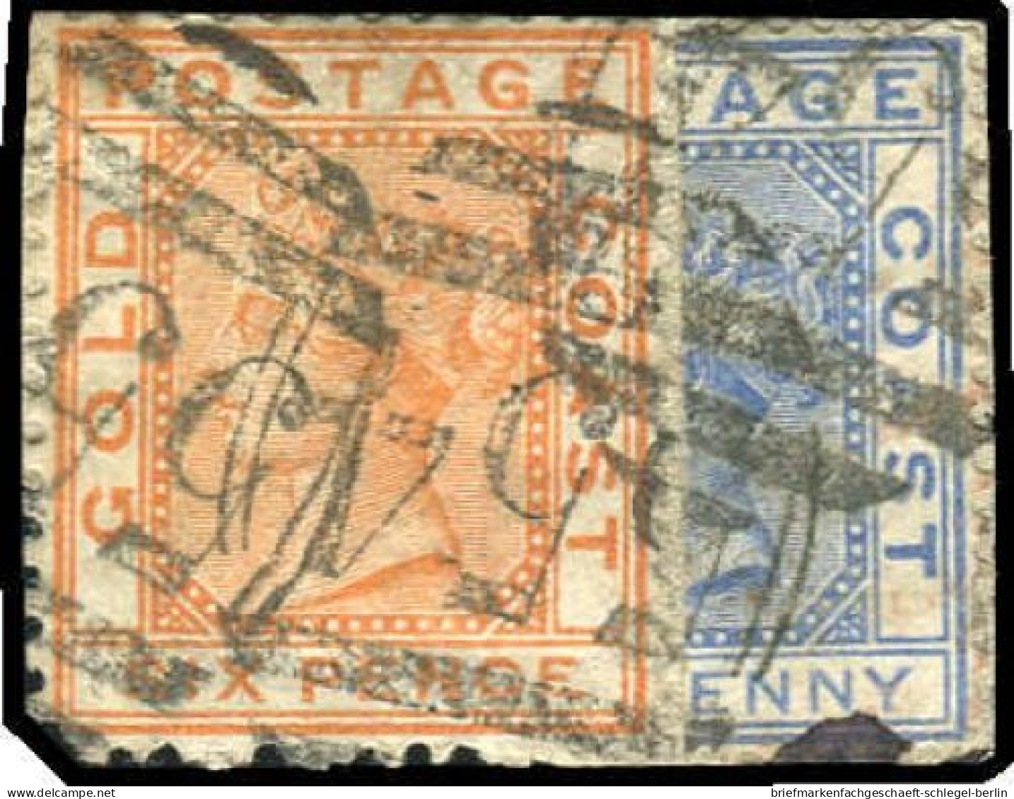 Goldküste, 1879, 2C H, 5C, Briefstück - Africa (Varia)