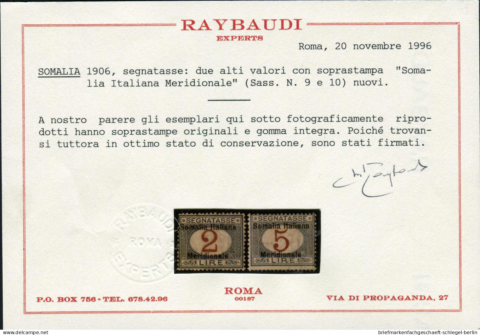 Italienisch Somaliland, 1906, Postfrisch - Otros & Sin Clasificación