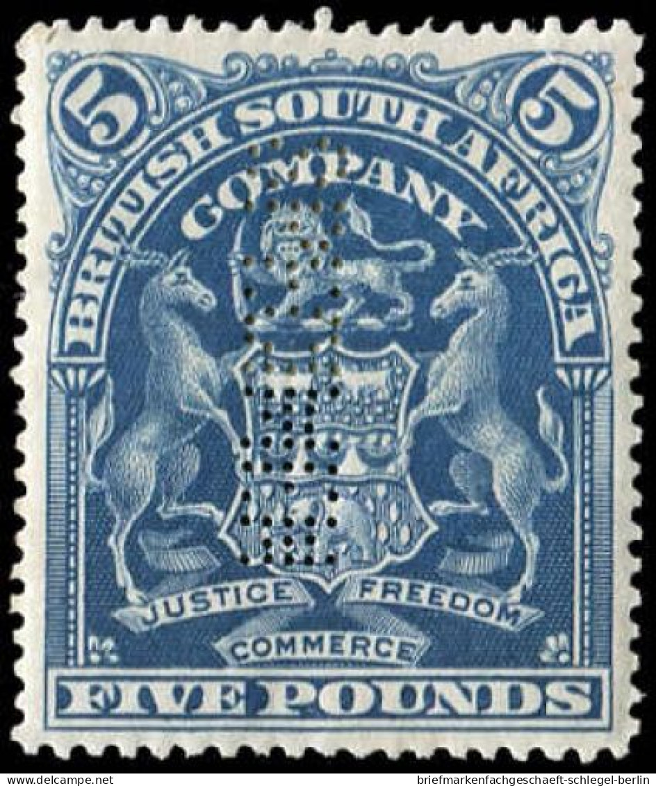 Britische Südafrika Gesellschaft, 1898, Ex 66-73 Spec., 62, ... - Africa (Varia)