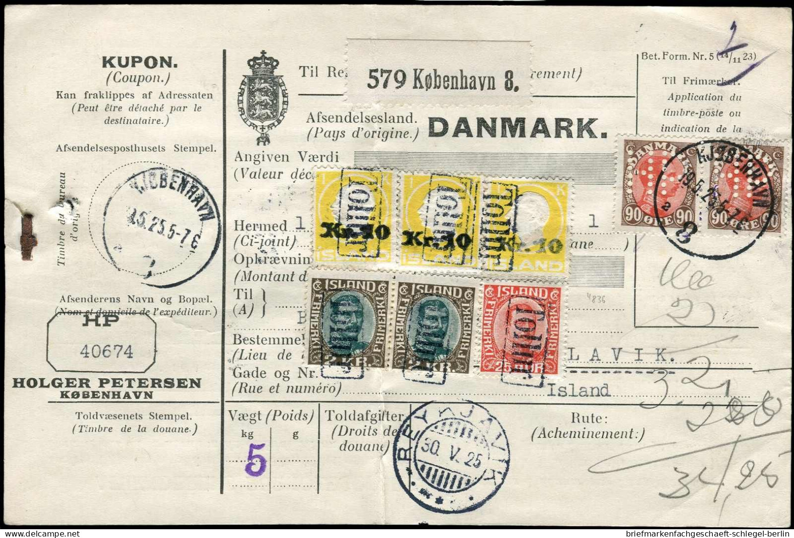 Island, 1925, DK 108(2), Isl. 97(2),102, 111(3), Brief - Other & Unclassified
