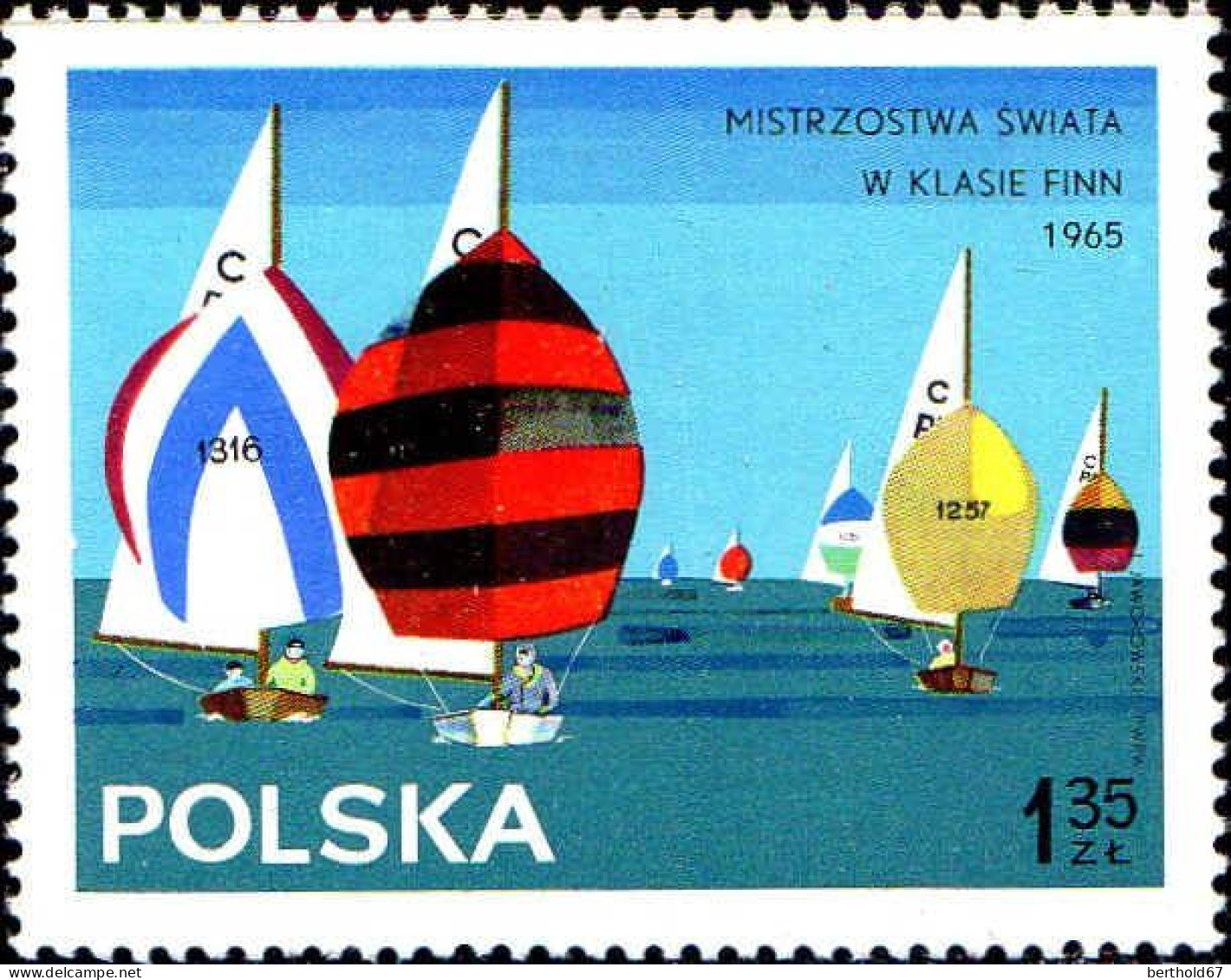 Pologne Poste N** Yv:1440/1447 Championnats Du Monde De Yachting Classe Finn Manque 1446 - Nuevos