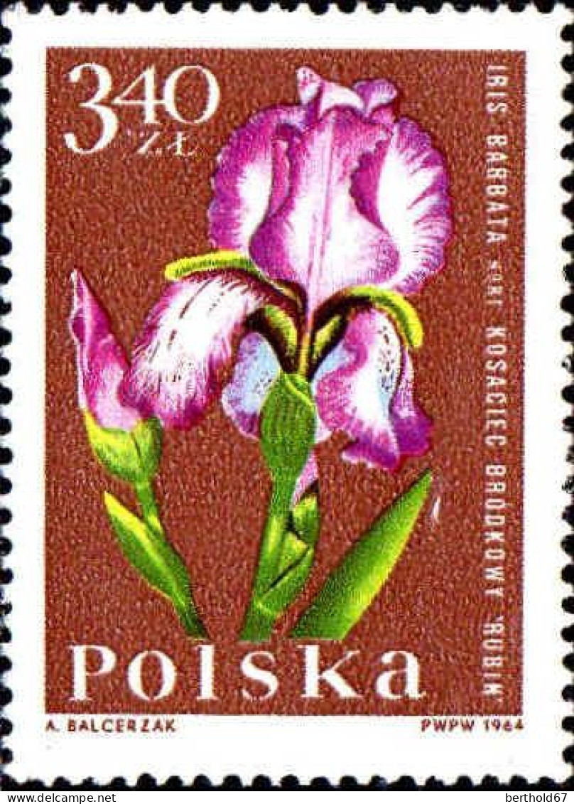 Pologne Poste N** Yv:1394/1405 Fleurs Manque 1395
