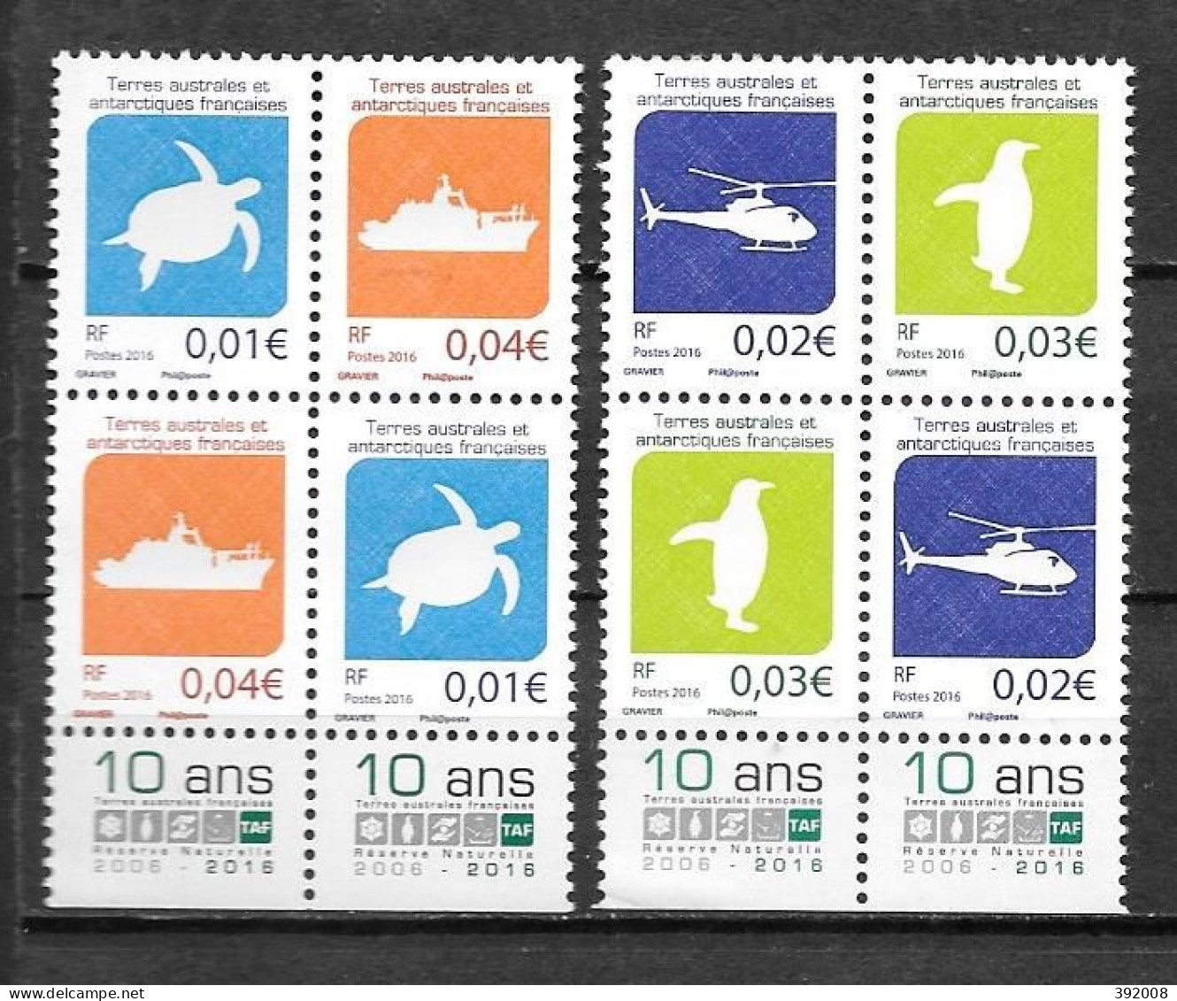 2016 - 784 à 787 - Série Courante Bloc De 4 - 7 - Unused Stamps