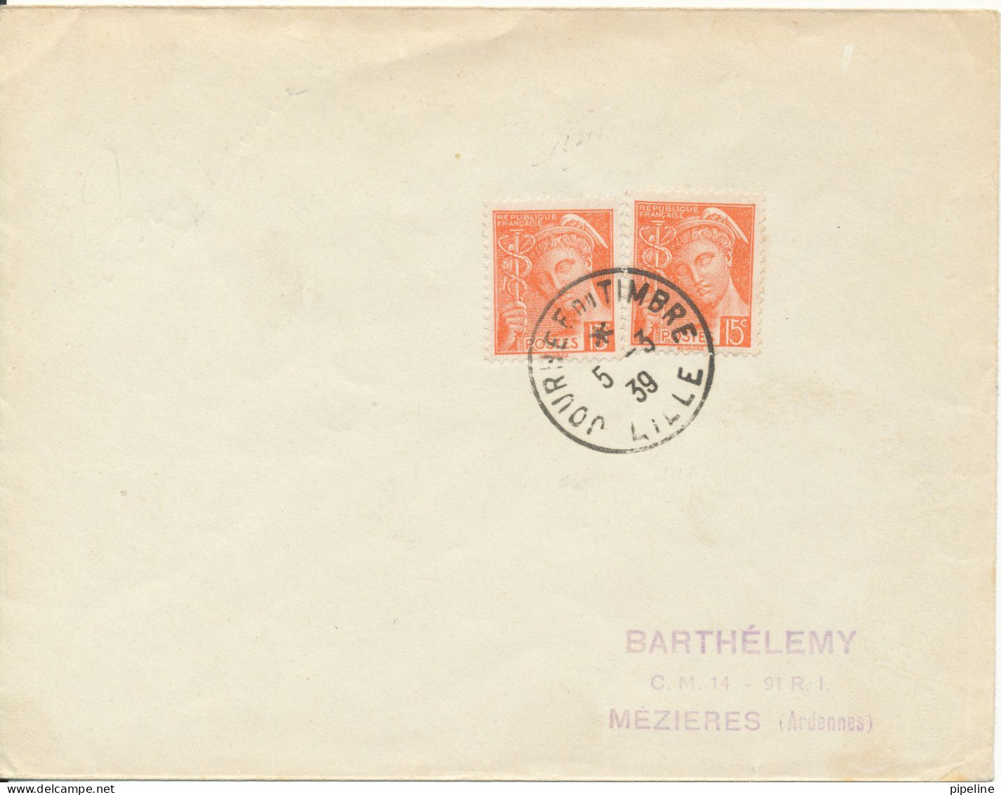 France Cover Stamp's Day Lille 5-3-39 - Journée Du Timbre
