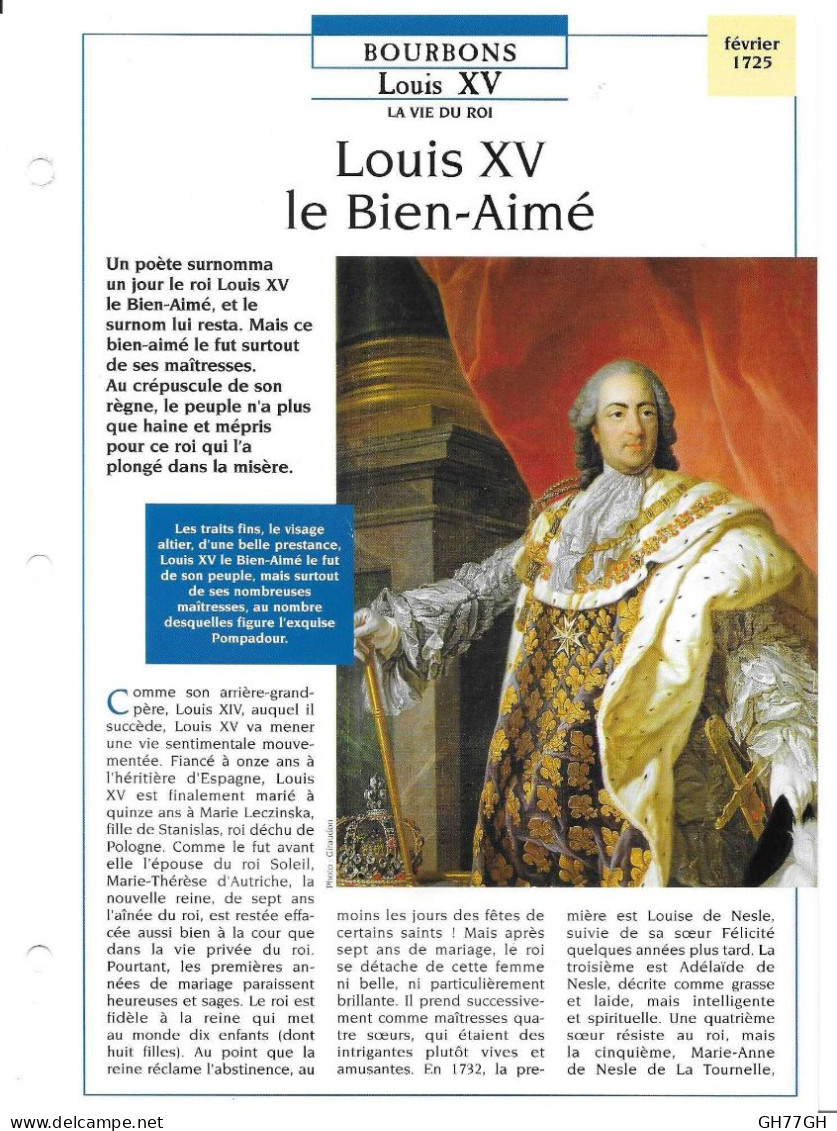 FICHE ATLAS: LOUIS XV LE BIEN-AIME -BOURBONS - History