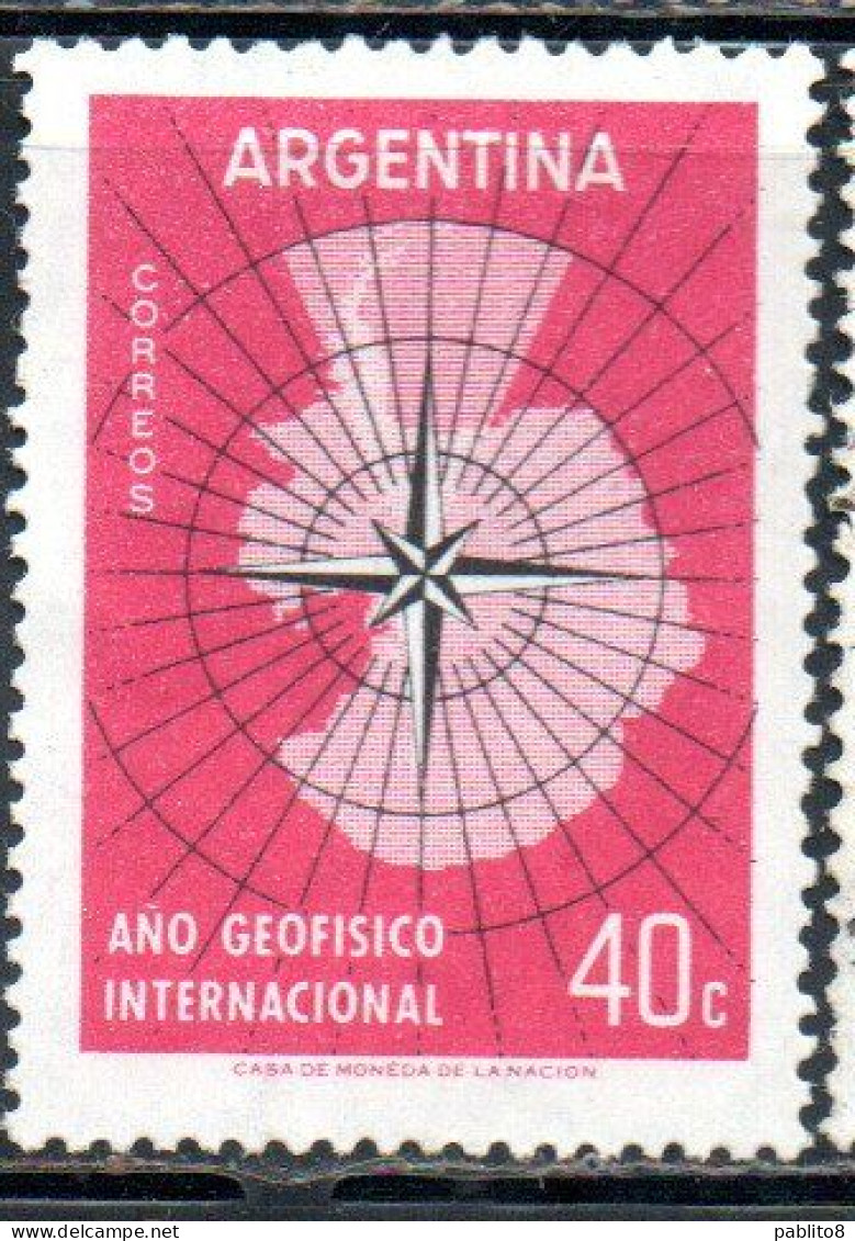 ARGENTINA 1958 INTERNATIONAL GEOPHYSICAL YEAR MAP OF ANTARCTICA 40c MLH - Ungebraucht