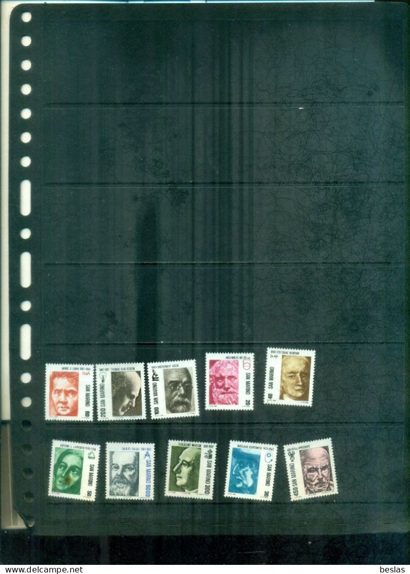 SAN MARINO SERIE COURANTE PIONNIERS DE LA SCIENCE I 10 VAL NEUFS A PARTIR DE 1,50 EUROS - Unused Stamps