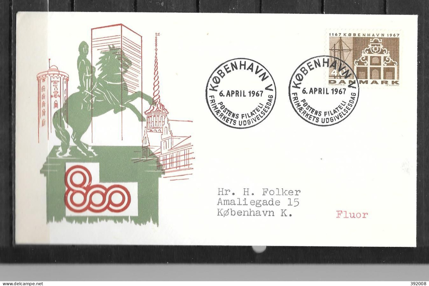 1967 - 459 - 800 Ans De Copenhague - FDC