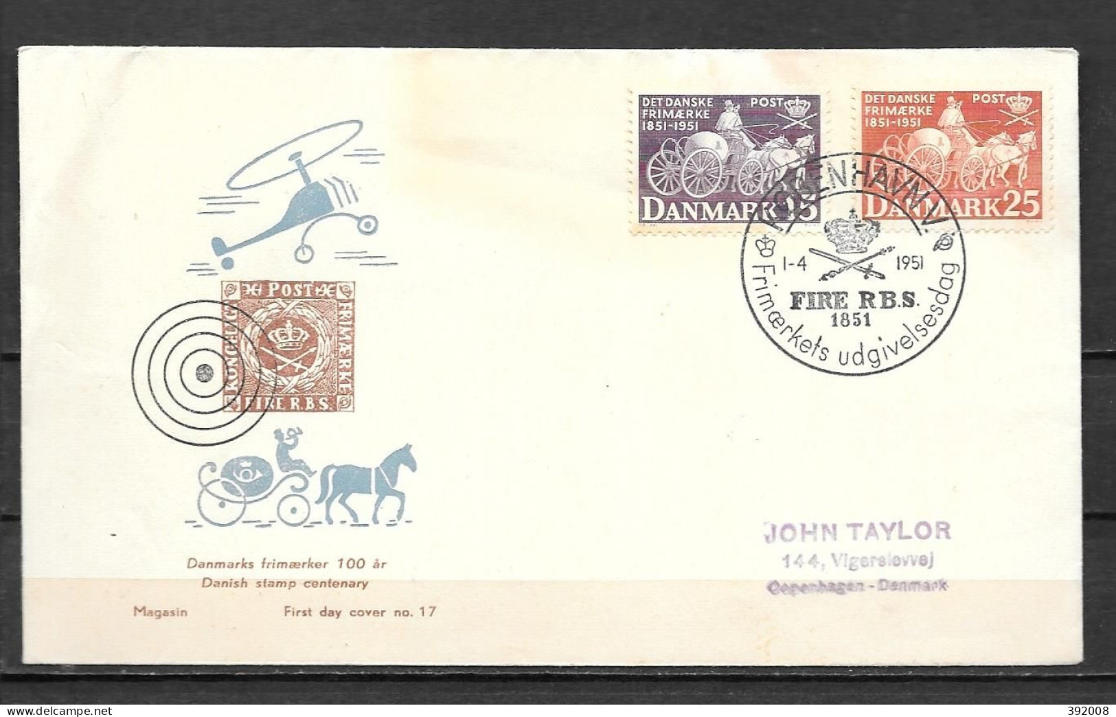 1951 - 341 à 342 - 100 Ans Du Timbre - FDC