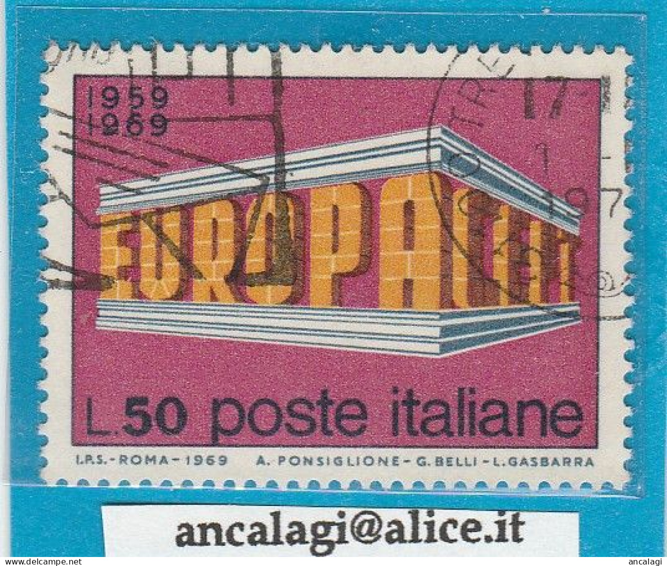 USATI ITALIA 1969 - Ref.0248 "EUROPA UNITA" 1 Val. - - 1961-70: Afgestempeld