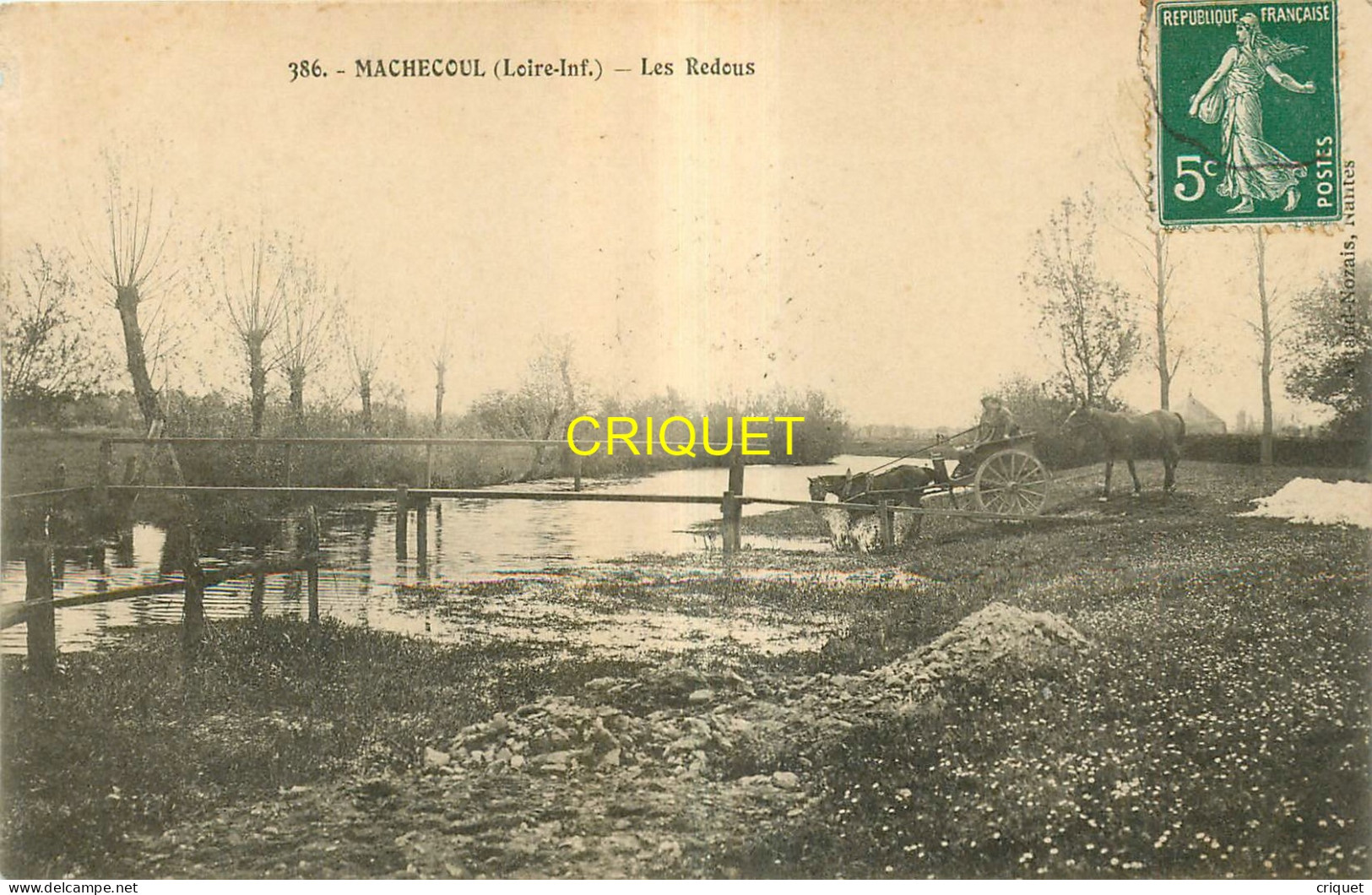 44 Machecoul, Les Redous, Attelage Près De La Passerelle - Machecoul
