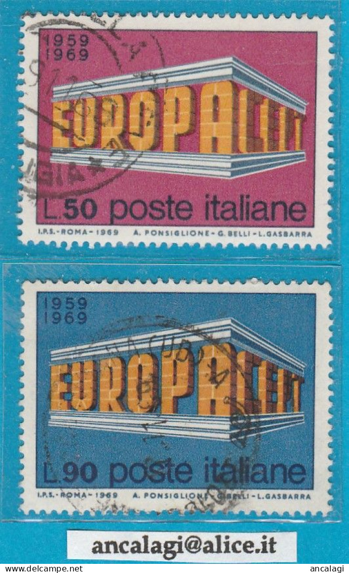 USATI ITALIA 1969 - Ref.0248A "EUROPA UNITA" Serie Di 2 Val. - - 1961-70: Afgestempeld