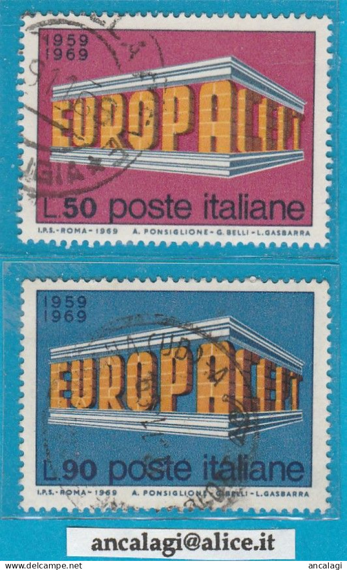 USATI ITALIA 1969 - Ref.0248A "EUROPA UNITA" Serie Di 2 Val. - - 1961-70: Oblitérés