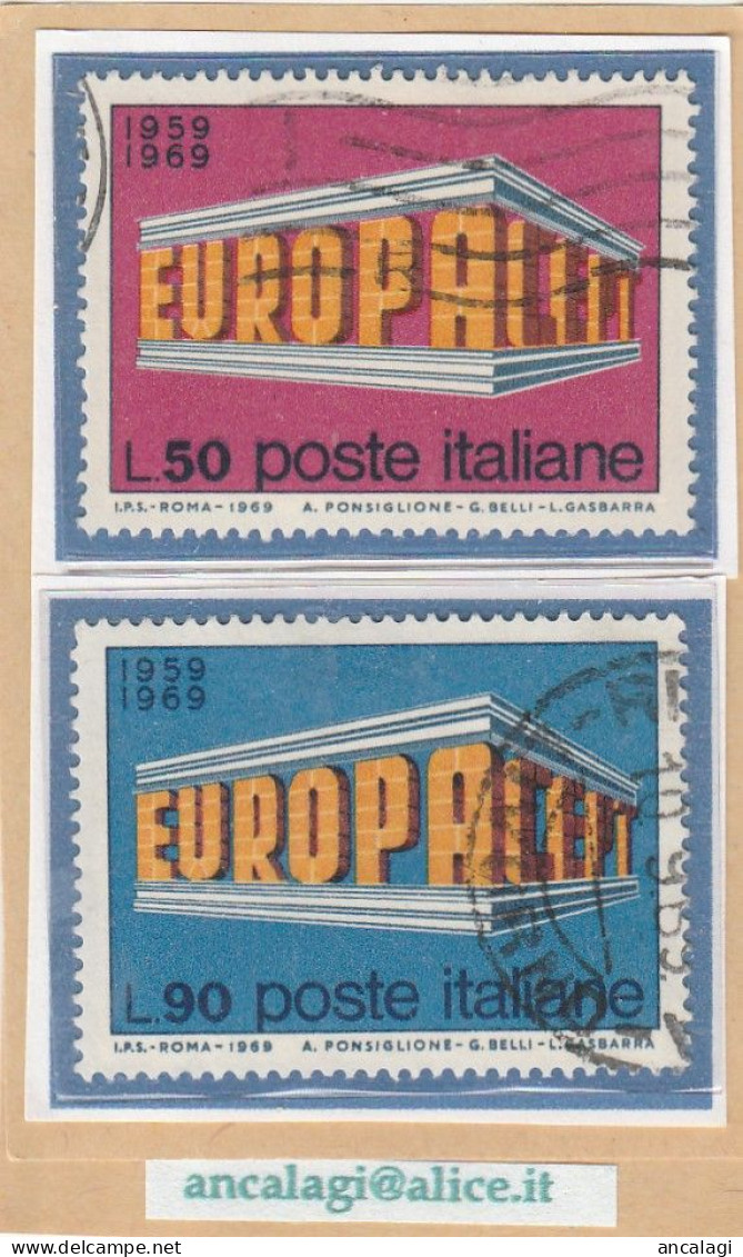 USATI ITALIA 1969 - Ref.0248B "EUROPA UNITA" Serie Di 2 Val. - - 1961-70: Afgestempeld