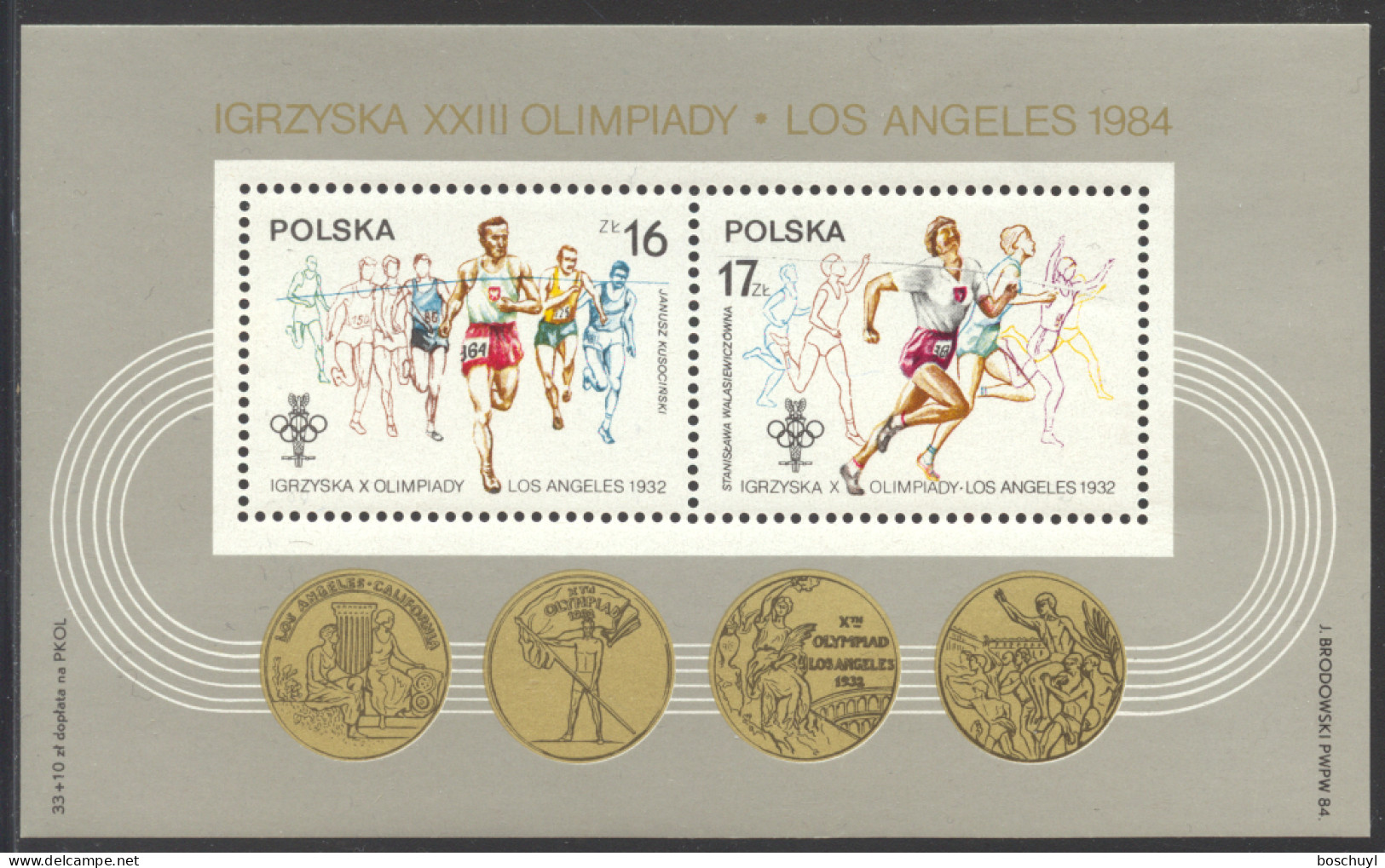 Poland, 1984, Olympic Games Sarajevo And Los Angeles, Sports, MNH, Michel Block 94 - Nuovi