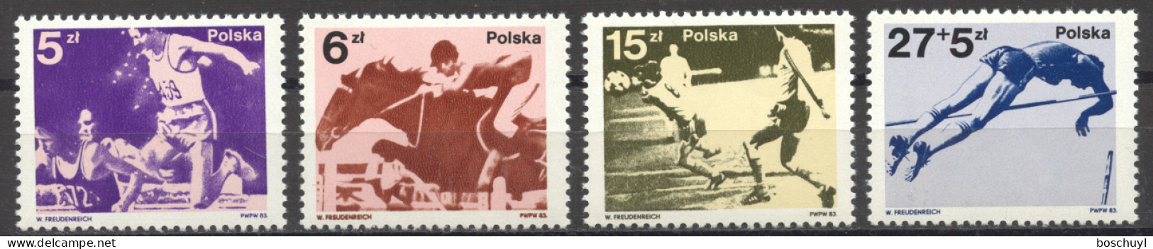 Poland, 1983, Olympic Summer Games Moscow, Soccer World Cup Spain, Football, Sports, MNH, Michel 2862-2865 - Nuovi