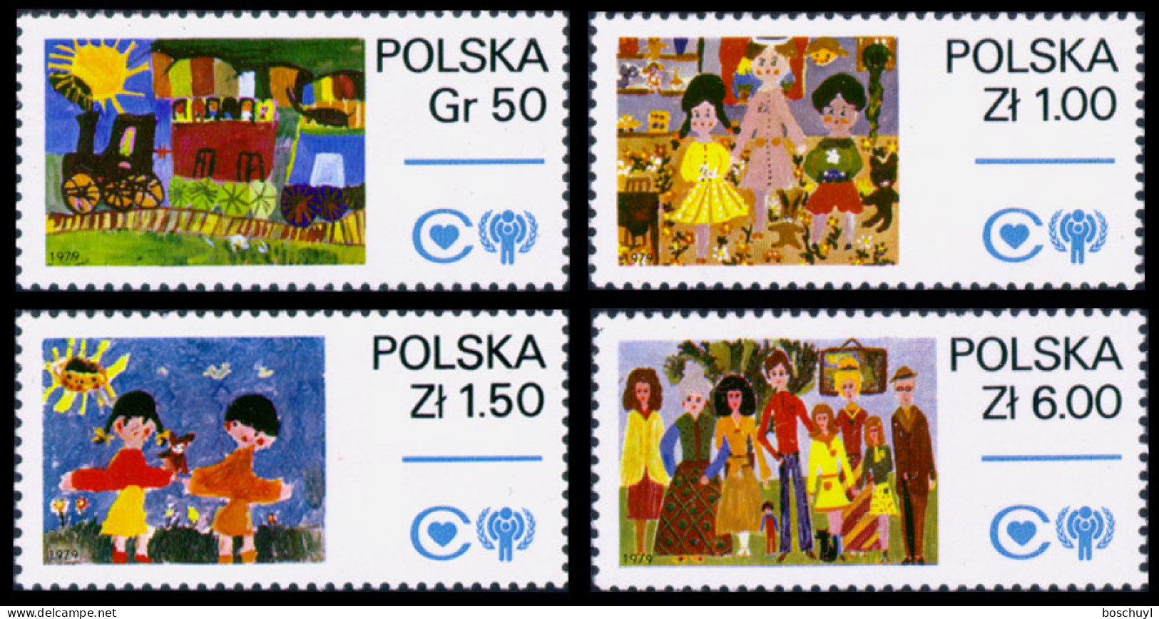 Poland, 1979, IYC, International Year Of The Child, United Nations, Drawings, MNH, Michel 2603-2606 - Nuevos