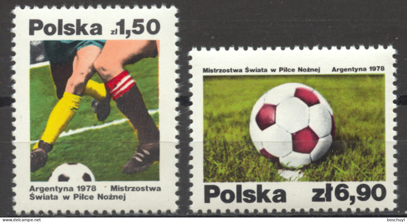 Poland, 1978, Soccer World Cup Argentina, Football, Sports, MNH, Michel 2557-2558 - Unused Stamps